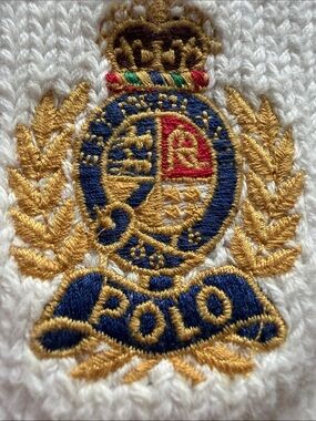 Ralph Lauren CardiganCrispWhite HallmarkCrest on Pocket&5GoldButtons PristineS:M